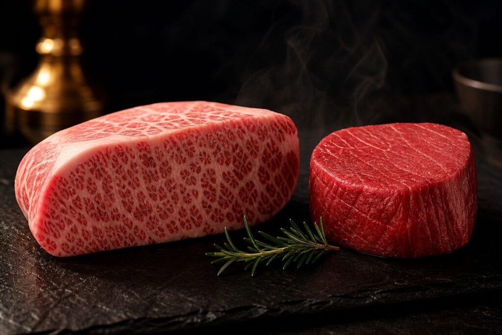サーロインとヒレの違いを比較する高級和牛のステーキ
