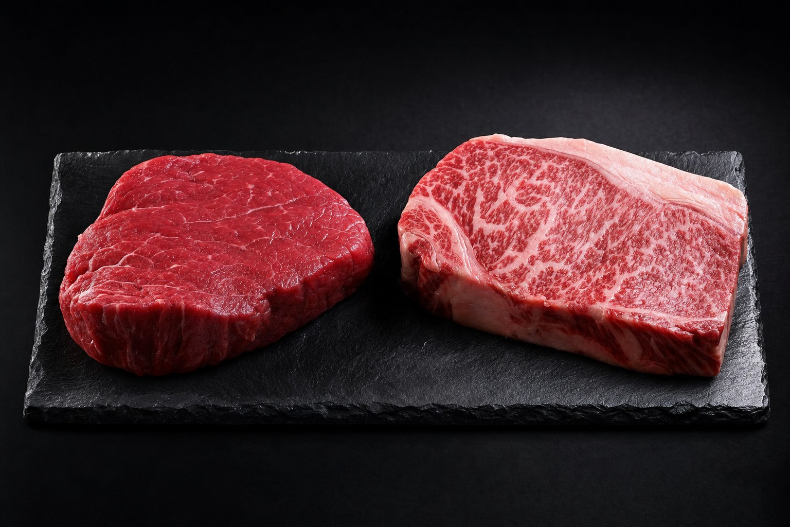 牛肉の赤身と霜降り