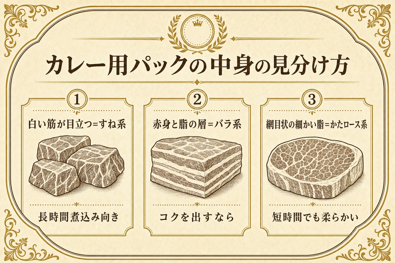 カレー用パックの中身の見分け方