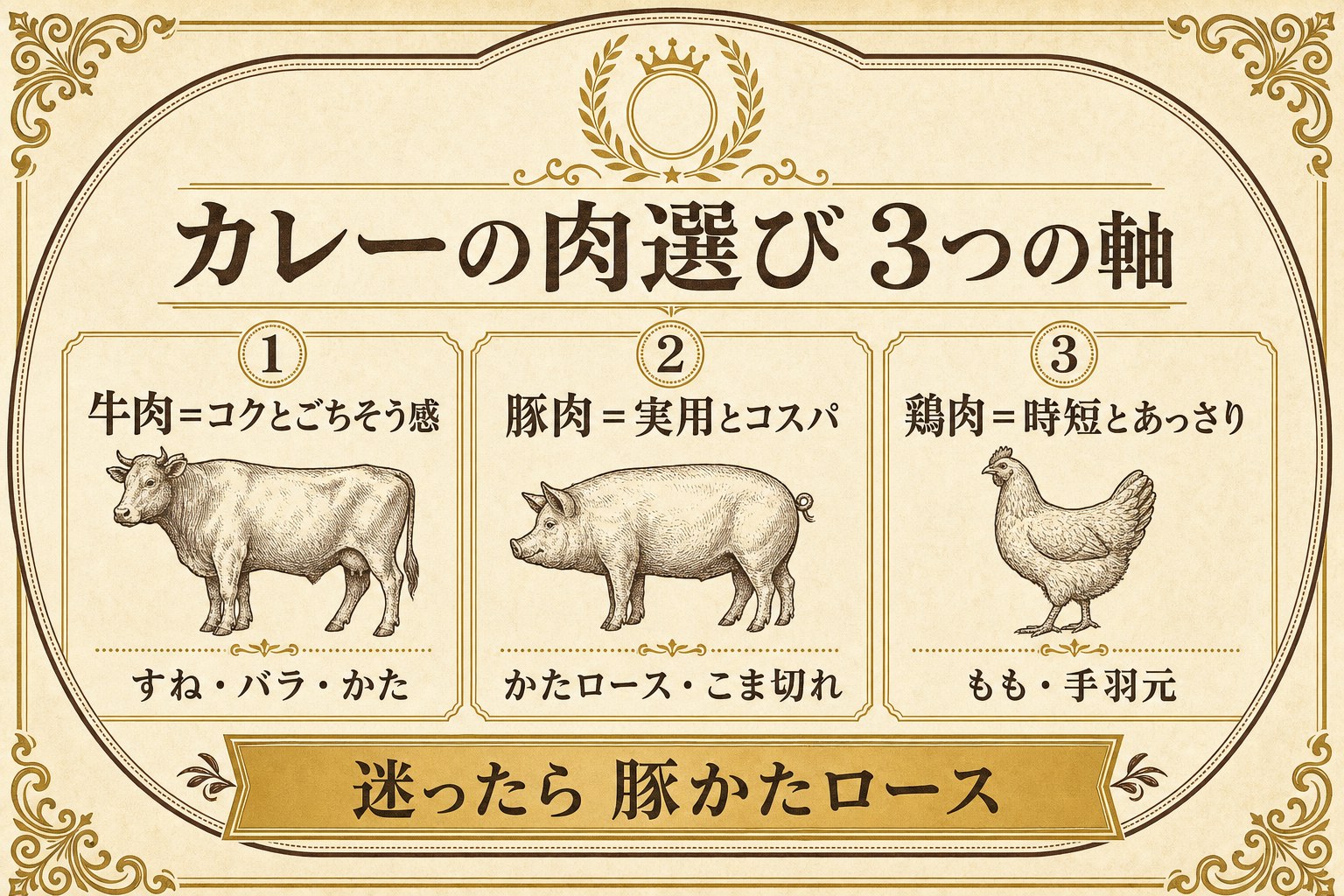 カレーの肉選びの3つの軸