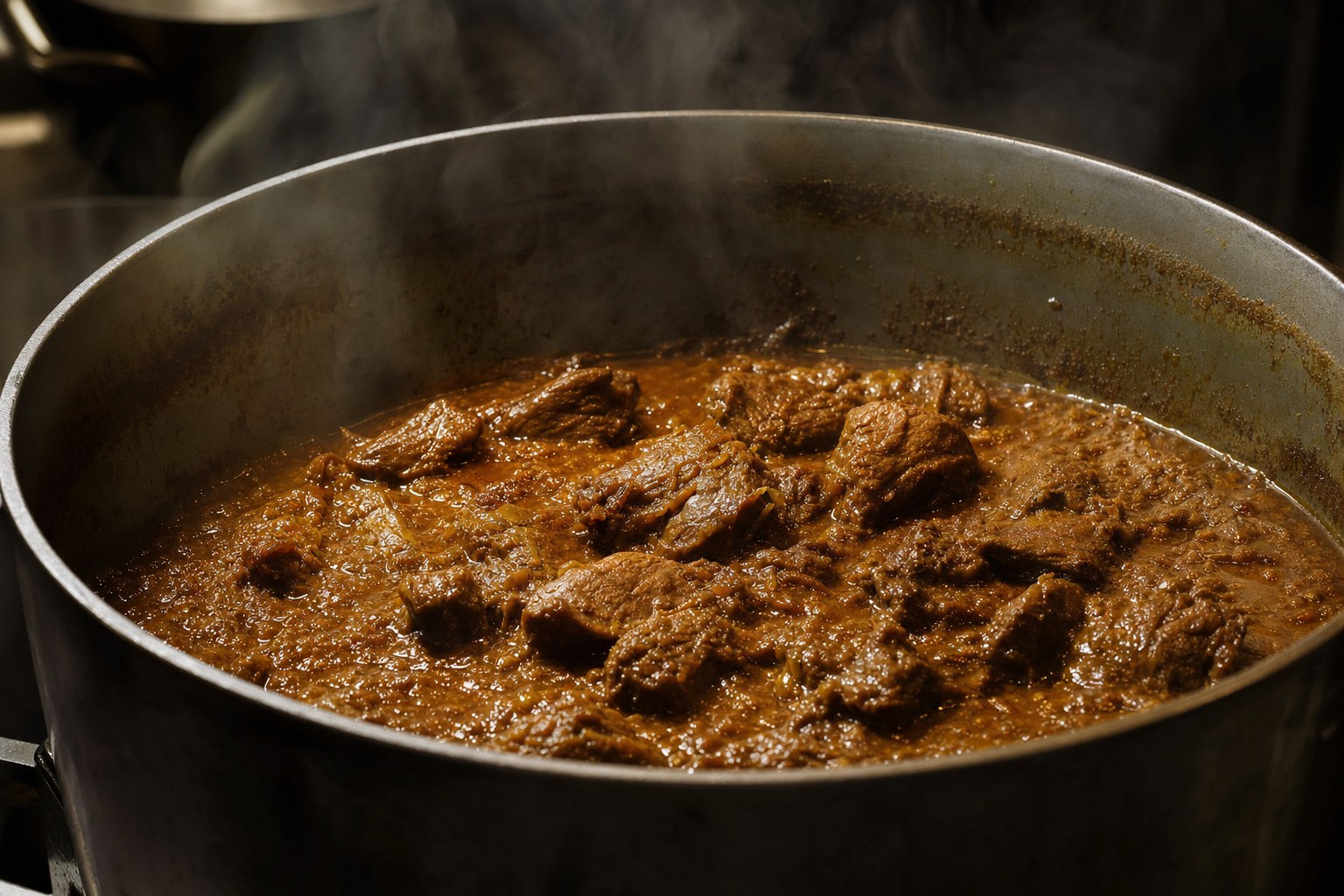 肉を煮込むカレー