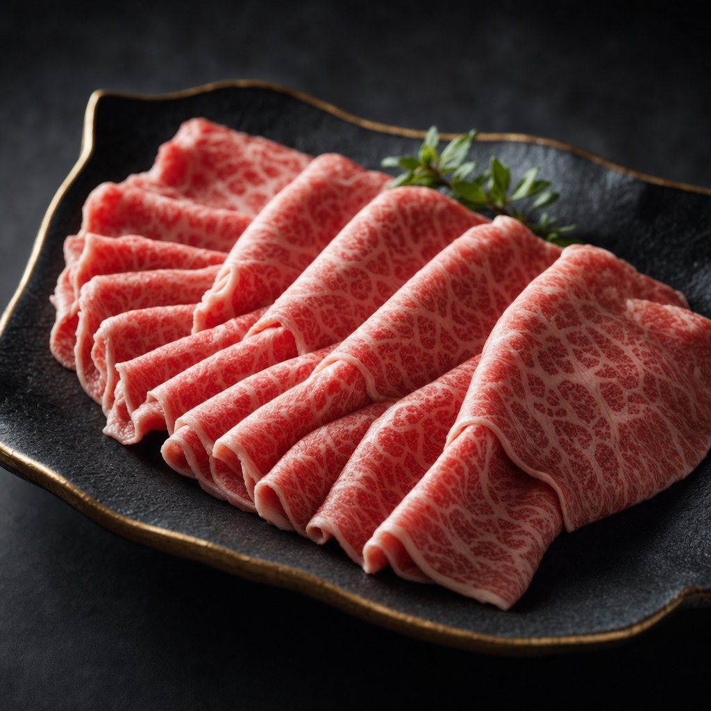 きめ細かい霜降りの飛騨牛の肉