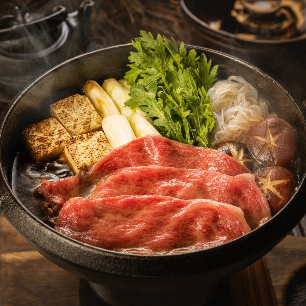 前沢牛のすき焼き