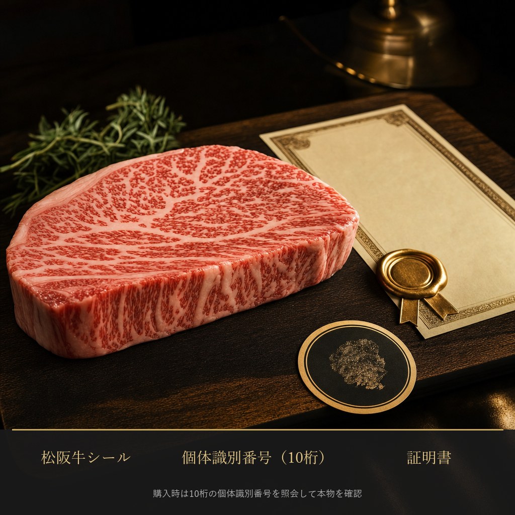 松阪牛のシールと証明書