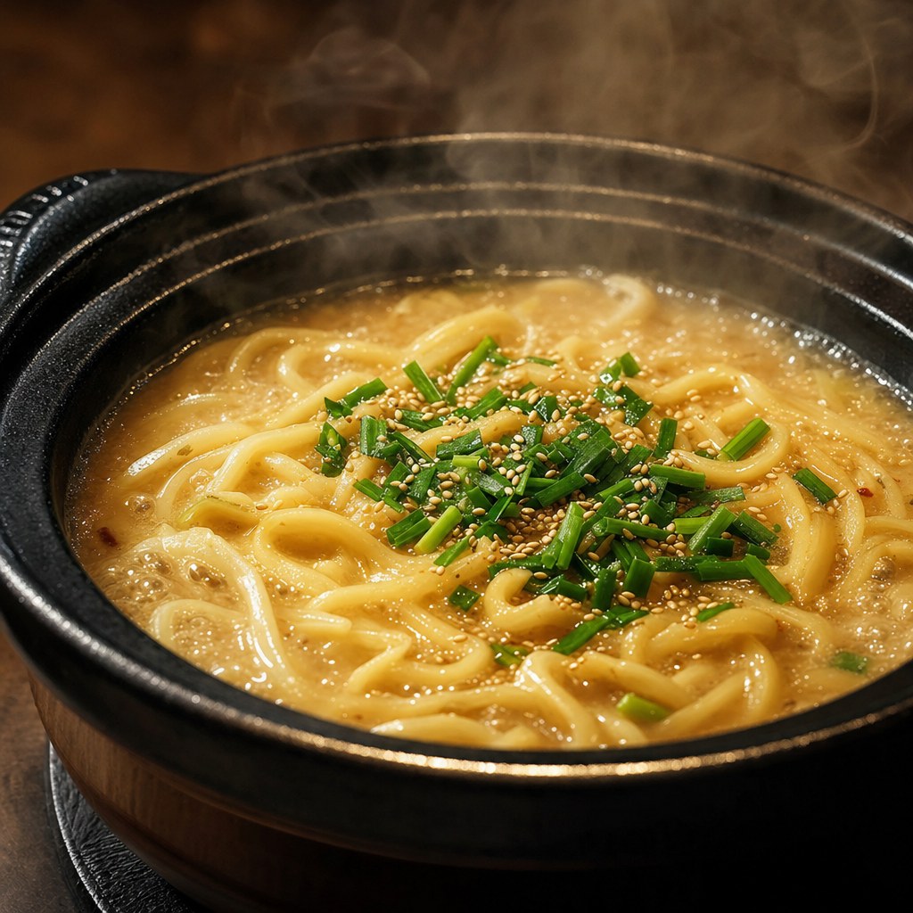 ちゃんぽん麺入りのもつ鍋