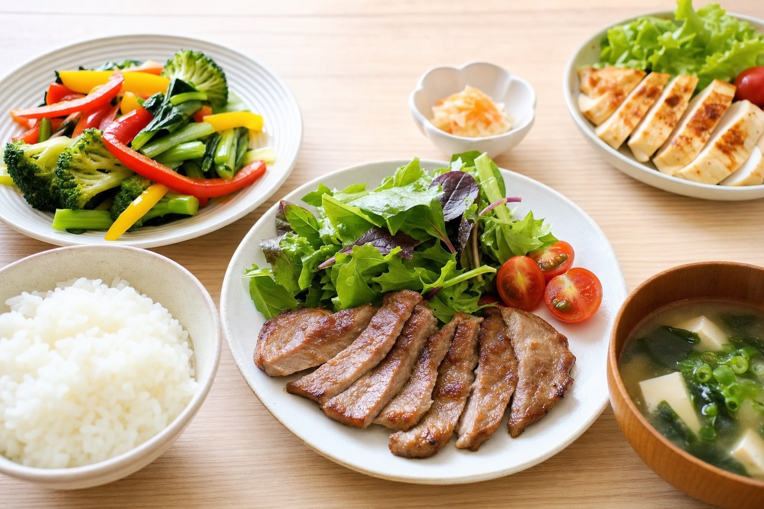 肉と野菜の食卓