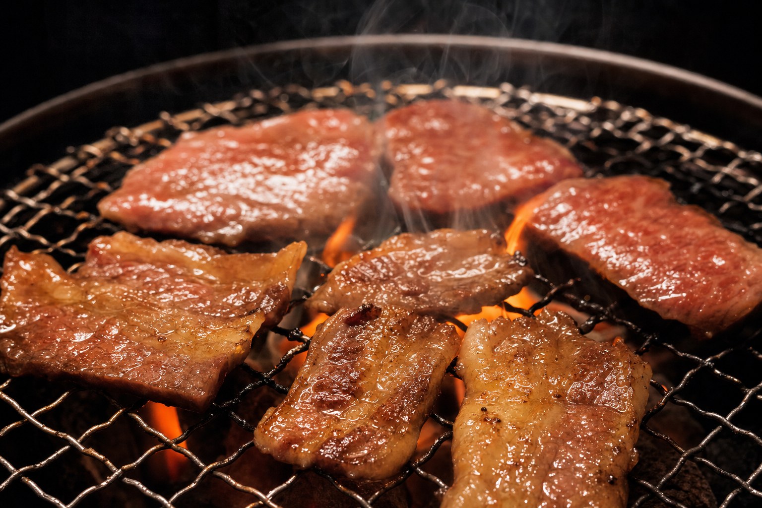 網で焼く焼肉