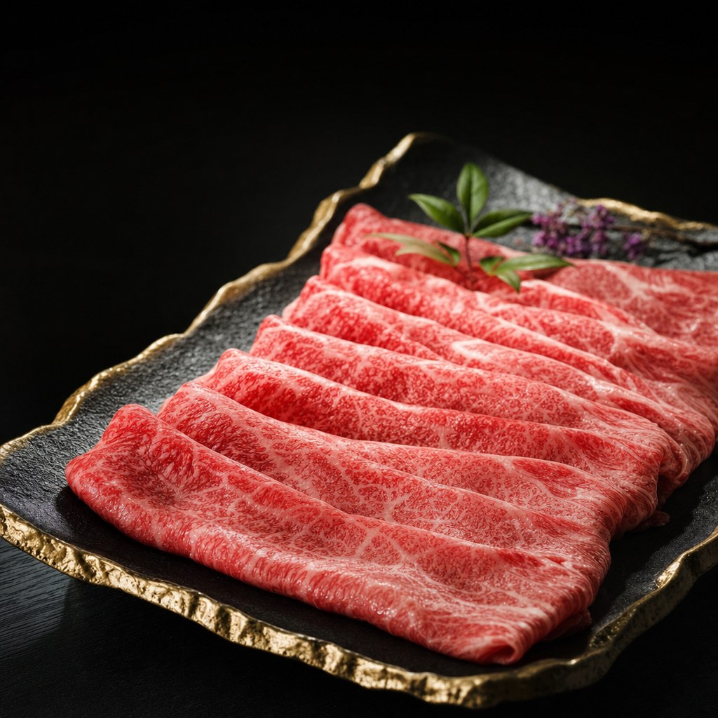 きめ細かい霜降りの山形牛の肉